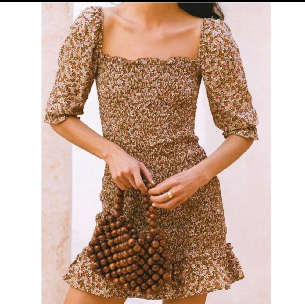 FAITHFUL THE BRAND Es Saada Mini Dress in Mathiola Floral